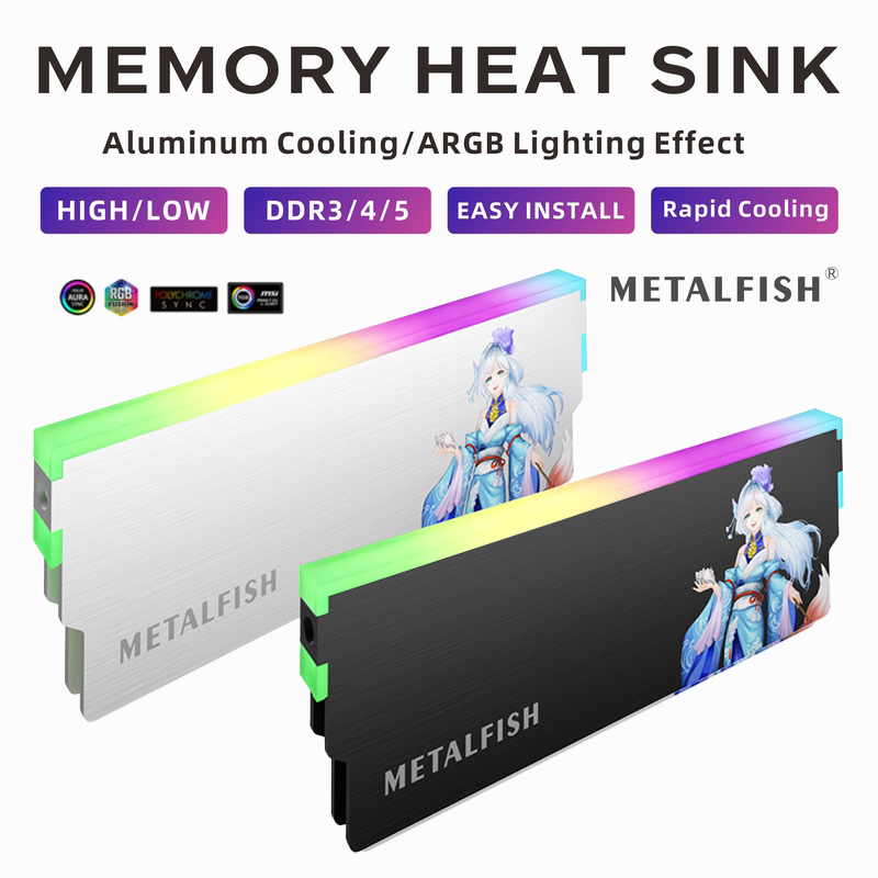 Ddr5 Rgb Ram - METALFISH DRAM dissipateur thermique 5V-3PIN ARGB